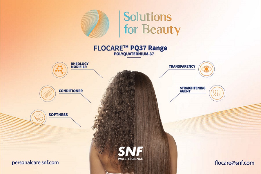 SNF to Launch the FLOCARE™ PQ 37 (Polyquaternium 37) Product Range - a 100%  Vegan Multifunctional Polymer for Minimalist Hair Care Formulations!